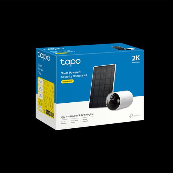 TP-LINK "Solar-Powered Security Camera Kit1 × Tapo C410, 1 × Tapo A201SPEC: 2K (2304x1296), 2.4 GHz, Solar panel (5.2V 