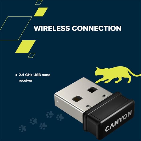 Canyon SET-W6, Kitty Edition, Wireless bezdrôtové combo - multimed. klávesnica, SK/CZ + opt. myš až 1600 dpi, fialová 