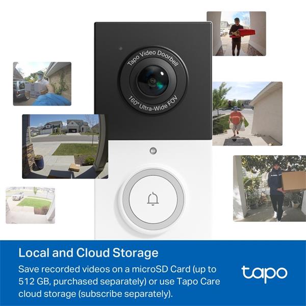 "Video Doorbell Camera
1 × Tapo D210, 1 × Tapo D100C
SPEC: 2K 3MP (2304×1296), 2.4GHz, 6400mAh rechargeable lithium-io 