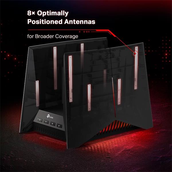 BE19000 Tri Band Wi-Fi 7 Gaming Router SPEED: 1376 Mbps at 2.4 GHz + 5760 Mbps at 5 GHz + 11520 Mbps at 6 GHz SPEC: 8× I 