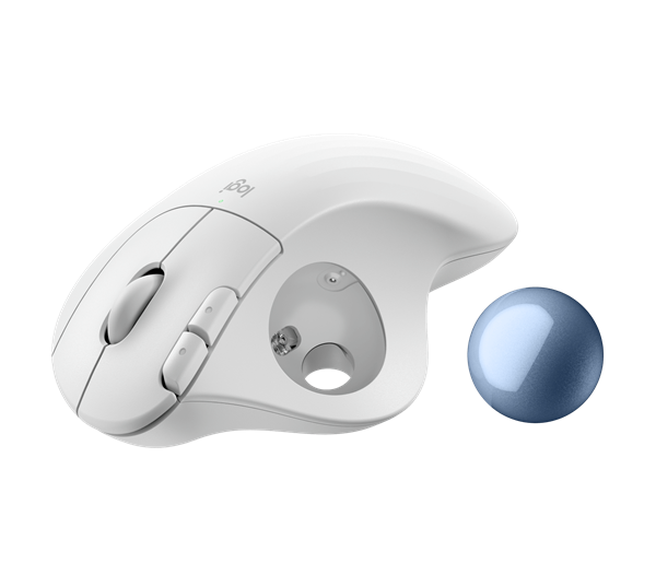 Logitech® M575S ERGO Wireless Trackball - OFFWHITE+BLUE BALL 