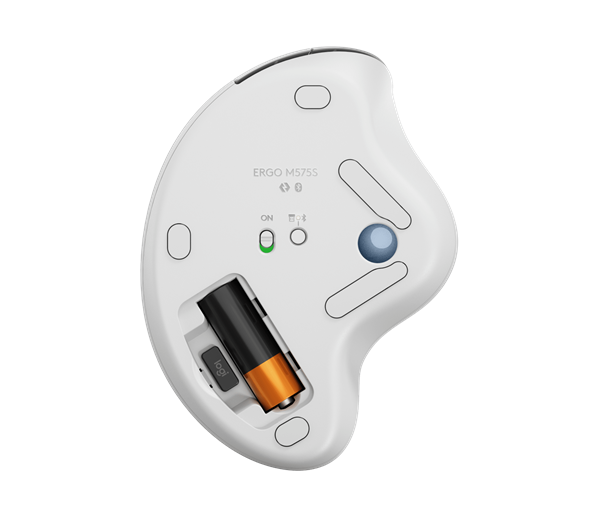 Logitech® M575S ERGO Wireless Trackball - OFFWHITE+BLUE BALL 