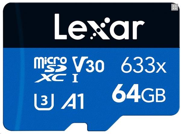 32GB Lexar® High-Performance 633x microSDXC™ UHS-I, up to 100MB/s read 20MB/s write C10 A1 V30 U3, Global 