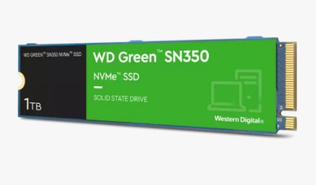 WD Green SN350 1TB SSD PCIe Gen3 8 Gb/s, M.2 2280, NVMe ( r3200MB/s, w2500MB/s ) 