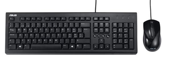 ASUS U2000 Copilot version - drôtová klávesnica a myš, čierna, CZ/SK 