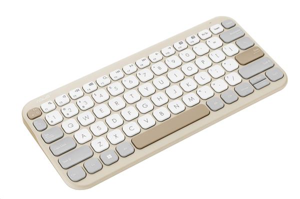 ASUS Marshmallow KW100 Copilot version - bezdrôtová klávesnica, Oat Milk, CZ/SK 