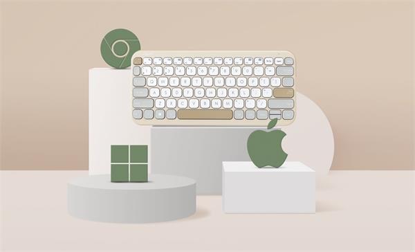 ASUS Marshmallow KW100 Copilot version - bezdrôtová klávesnica, Oat Milk, CZ/SK 