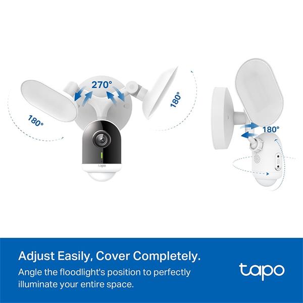 "Smart Floodlight Camera SPEC: 2K QHD (2560x1440), 2.4 GHz, 2800 Lumens (5000K Color Temperature), 270° Passive Infrared 
