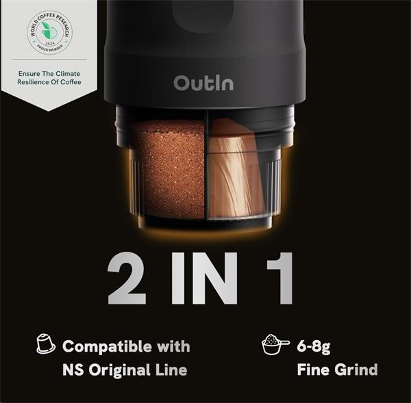 BUYDEEM OTEM-01-MY (OUTIN)  prenosný nano espresso kávovar, žltý 