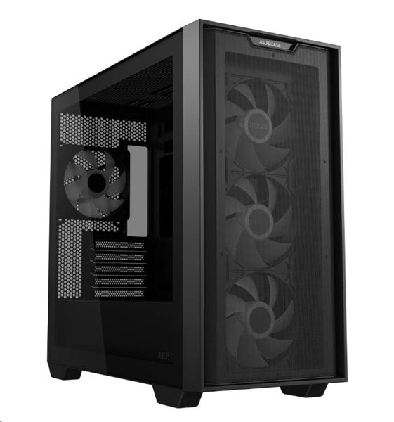 ASUS A21 PLUS TG BLACK, 4x ARGB LED fan, skriňa mATX, čierna 