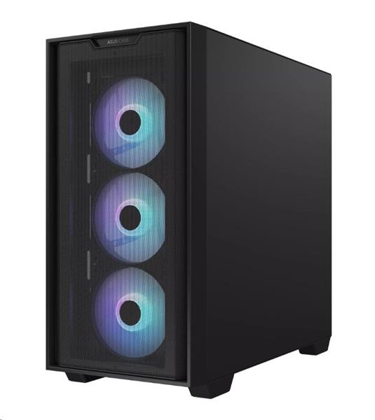 ASUS A21 PLUS TG BLACK, 4x ARGB LED fan, skriňa mATX, čierna 