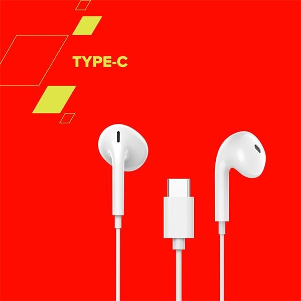 Canyon SEP-6, slúchadlá do uší, integrované ovládanie, Hi-Fi kvalita, USB-C kábel 1.2m, biele 