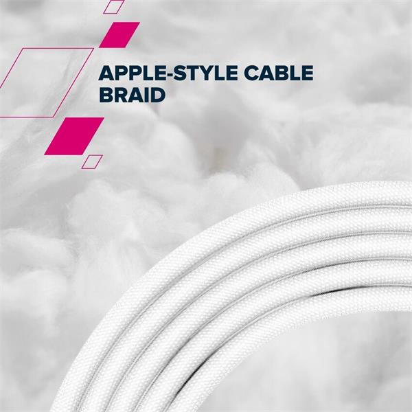 Canyon CC100AB, 2 m kábel, USB-C / USB-C, PD 100 W, 480 Mbps, biely 