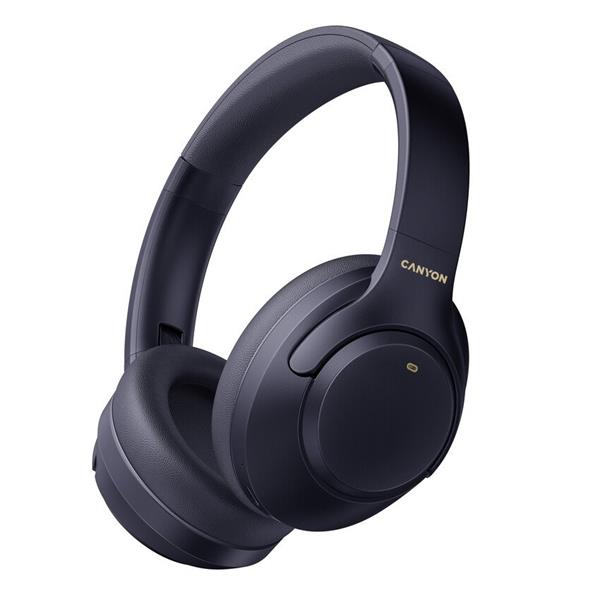 Canyon BTHS-6, OnRiff 6 Bluetooth bezdrôtové slúchadlá, ANC aktívne potláčanie hluku, USB-C nabíjanie, modré 