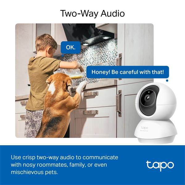 TP-LINK "Pan/Tilt AI Home Security Wi-Fi CameraSPEC: 3K 5MP (2880×1620), 2.4 GHz, Horizontal 360? FEATURE: Pan/Tilt, S 