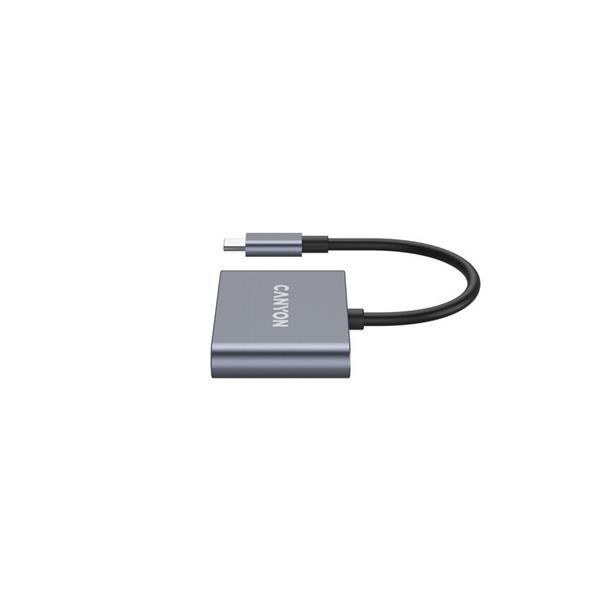 Canyon DS-3, USB-C Hub, 3 porty, 2xUSB-A 10Gbps, 1xUSB-C 10Gbps, šedá 