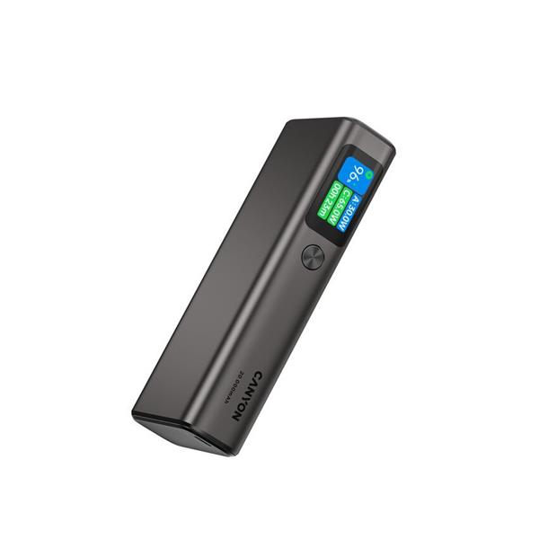 Canyon OnPower 230, Powerbank, 20.000 mAh, displej, in: USB-C, out: 2x USB-C /USB-A, 130W, hodiny/budík/teplomer 
