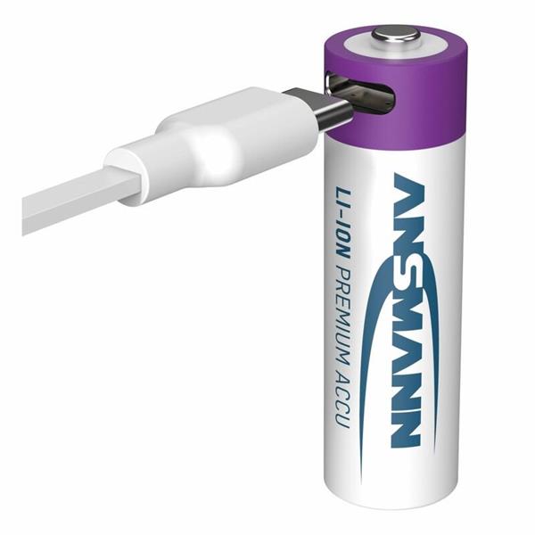 Baterka ANSMANN nabíjacia AA (4ks) 2000mAh Li-Ion (HR6), nabíjanie cez USB C 