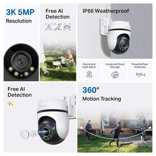 tp-link Tapo C530WS, Vonkajsia otočná WiFi IP kamera 