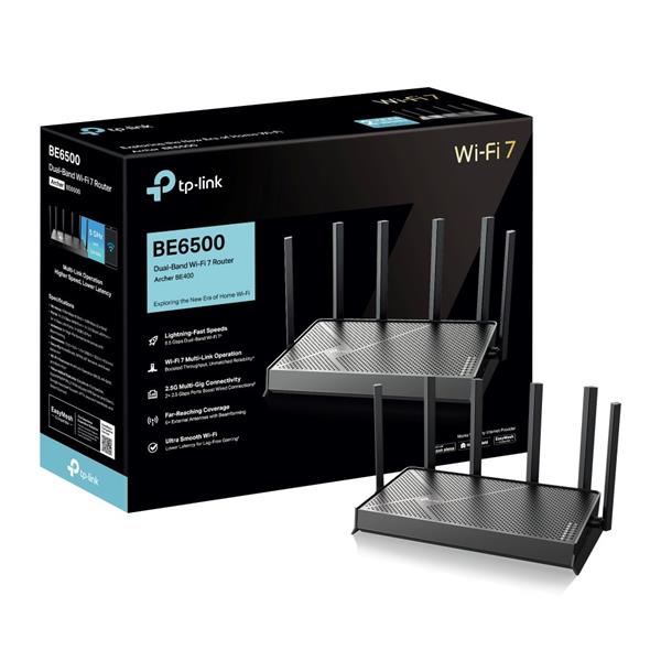 BE6500 Dual-Band Wi-Fi 7 Router SPEED: 688 Mbps at 2.4 GHz + 5764 Mbps at 5 GHz SPEC: 6×Antennas, 2.0 GHz Quad-Core CPU, 