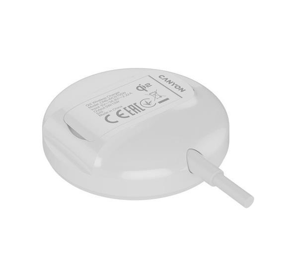 Canyon OnCharge 105, magnetická bezdrôtová nabíjačka, výkon 15W, 1,5m kábel, biela 