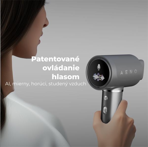 AENO AI ProDryer Fén HD5 čierny, 100km/h, Hlasové ovl., ionizátor, AI, NTC, Gravity/Infra senzor, 67 dB, LED 