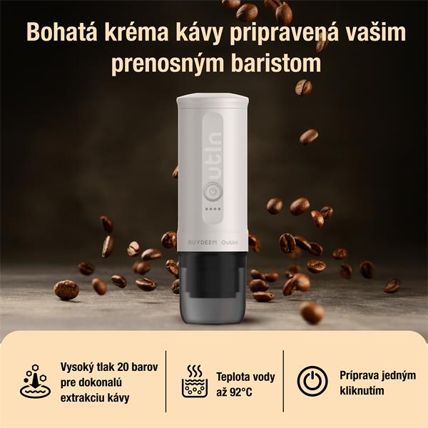 BUYDEEM OTEM-01-OW (OUTIN) prenosný nano espresso kávovar, biely 