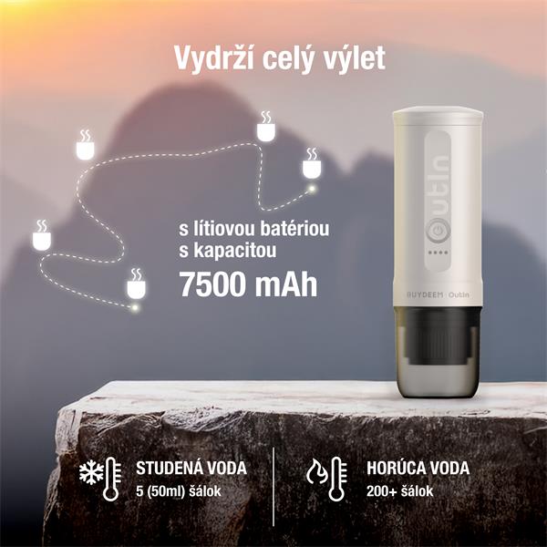 BUYDEEM OTEM-01-OW (OUTIN) prenosný nano espresso kávovar, biely 