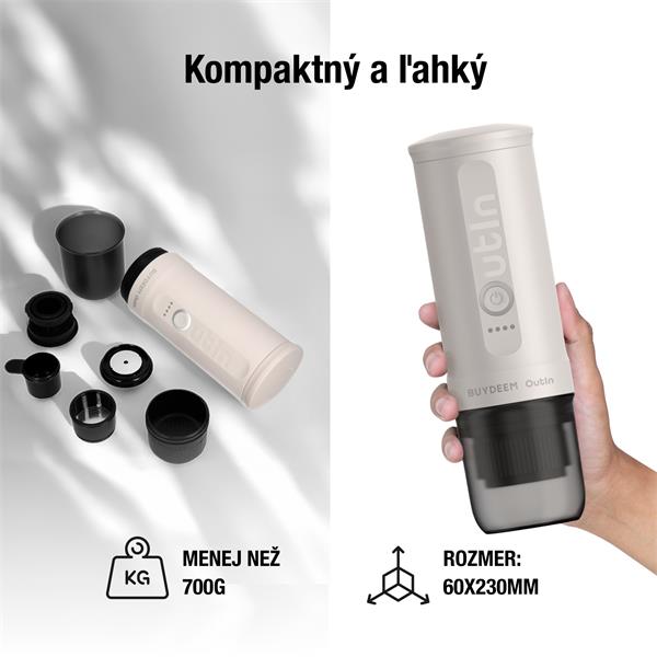 BUYDEEM OTEM-01-OW (OUTIN) prenosný nano espresso kávovar, biely 
