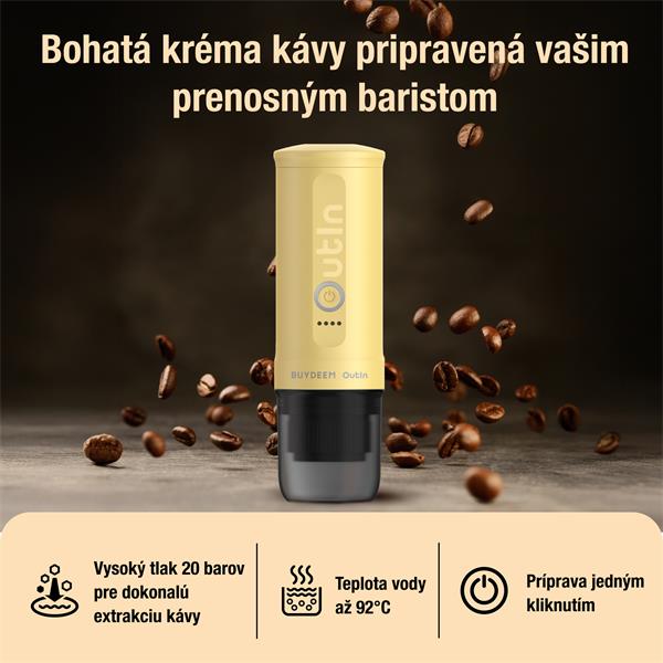 BUYDEEM OTEM-01-MY (OUTIN)  prenosný nano espresso kávovar, žltý 