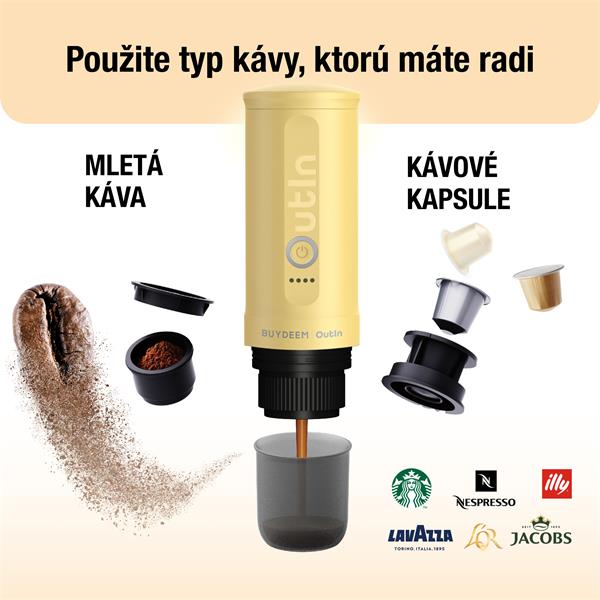 BUYDEEM OTEM-01-MY (OUTIN)  prenosný nano espresso kávovar, žltý 