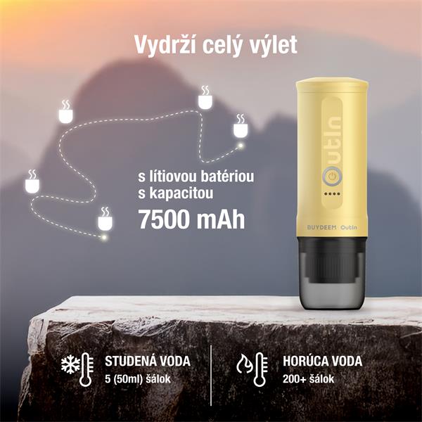 BUYDEEM OTEM-01-MY (OUTIN)  prenosný nano espresso kávovar, žltý 