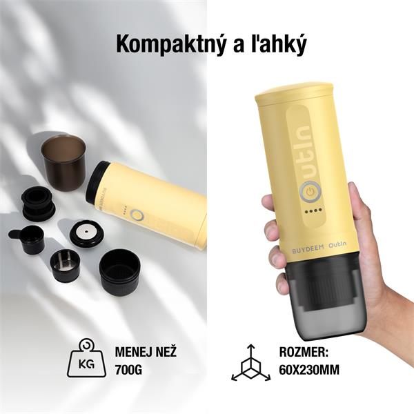 BUYDEEM OTEM-01-MY (OUTIN)  prenosný nano espresso kávovar, žltý 