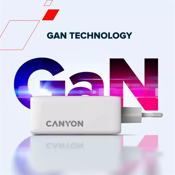 Canyon OnCharge 100ACC, vysokorýchlostná univerzálna nabíjačka do steny, 2xUSB-C 100W, 1xUSB-C 30W, 1xUSB-A 30W, biela 