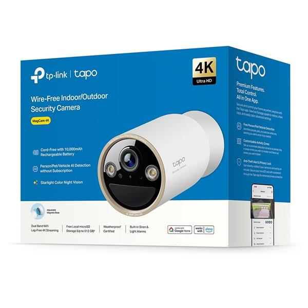 TP-LINK "Wire-Free Indoor/Outdoor Security CameraSPEC:4K UHD (3840x2160), H.265/H.264 Supported, 16x UHD Digital Zoom,  