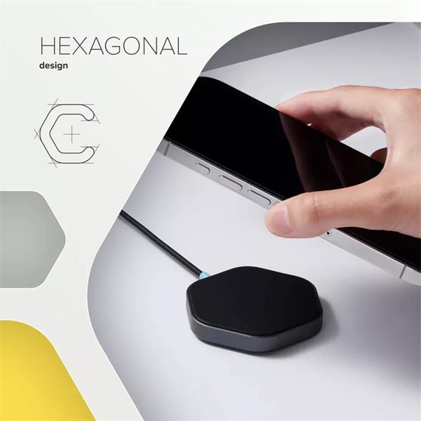 Canyon Hexagon 110, magnetická bezdrôtová nabíjačka, výkon 15W, čierna 