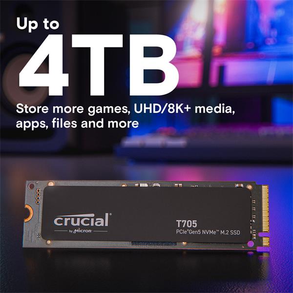Crucial T705 4TB PCIe Gen5 NVMe M.2 SSD 
