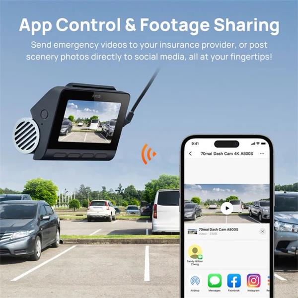 70mai 4K A800S Dash cam + backup camera RC06 