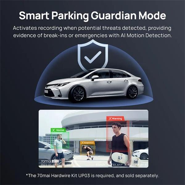 70mai 4K A810 Dash cam + backup camera RC12 