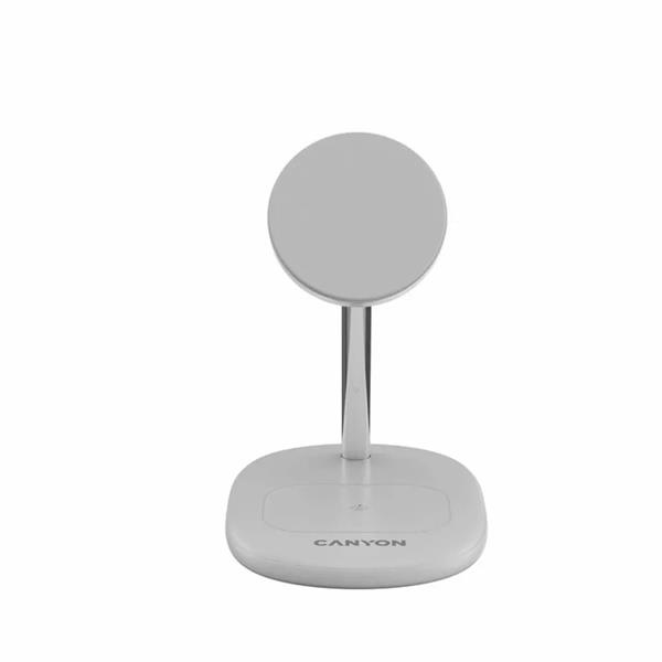 Canyon OnCharge 205, 2v1, bezdrôtová nab. stanica pre 2 zariadenia simultánne, s 30W nap. adap. a 1m USB-C káblom, biela 