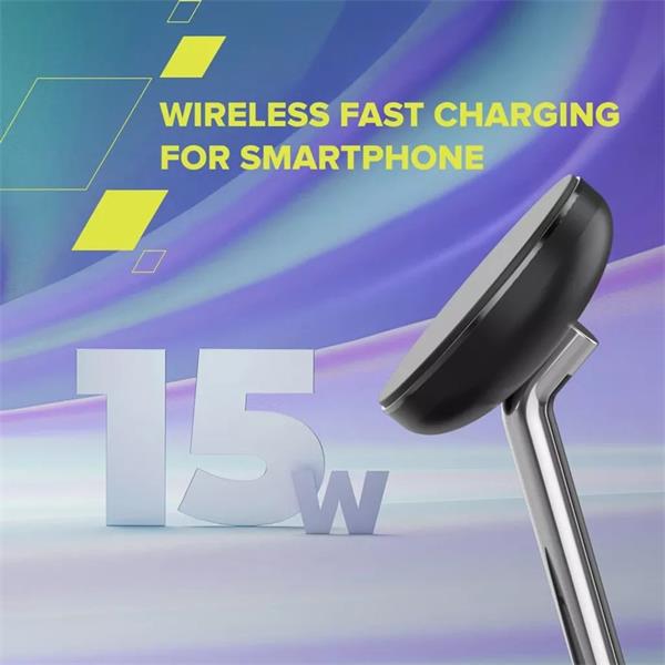 Canyon OnCharge 205, 2v1, bezdrôtová nab. stanica pre 2 zariadenia simultánne, s 30W nap. adap. a 1m USB-C káblom, biela 