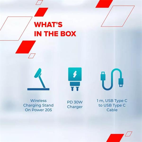 Canyon OnCharge 205, 2v1, bezdrôtová nab. stanica pre 2 zariadenia simultánne, s 30W nap. adap. a 1m USB-C káblom, biela 