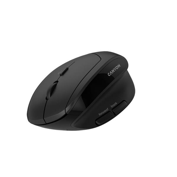 Canyon MW-25, 2v1 vertikálna bezdrôtová optická myš, BT/ 2.4 GHz , 2400 dpi, LED indikácia, 1xAA batéria, čierna 