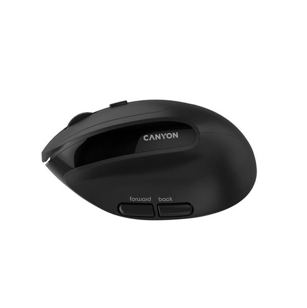 Canyon MW-25, 2v1 vertikálna bezdrôtová optická myš, BT/ 2.4 GHz , 2400 dpi, LED indikácia, 1xAA batéria, čierna 