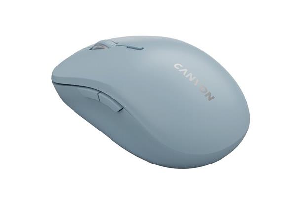 Canyon MW-12, 2v1 bezdrôtová optická myš Bluetooth / 2.4 GHz, tichá, 6 tlačidiel, 800/1200/1600/2400 DPI, modrá 