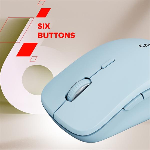 Canyon MW-12, 2v1 bezdrôtová optická myš Bluetooth / 2.4 GHz, tichá, 6 tlačidiel, 800/1200/1600/2400 DPI, modrá 