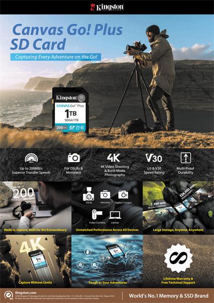 128 GB .SDXC karta Kingston Canvas Go Plus Gen4 ( r200MB/s ) 