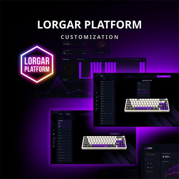 Lorgar KBP70MW, Profi bezdrôtová mechanická herná klávesnica, Wireless 2.4 GHz/ BT 5.0/káblová, US layout, béžová 
