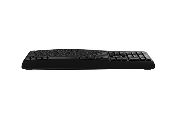Canyon HKB-W6, 2v1 bezdrôtová klávesnica, ergonomická s opierkou, vodeodolná, 104 klávesov, US, čierna 