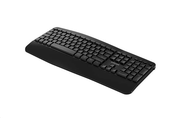 Canyon HKB-W6, 2v1 bezdrôtová klávesnica, ergonomická s opierkou, vodeodolná, 104 klávesov, US, čierna 